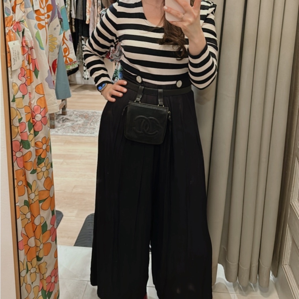 Vintage 90’s Navy Striped wide leg romper